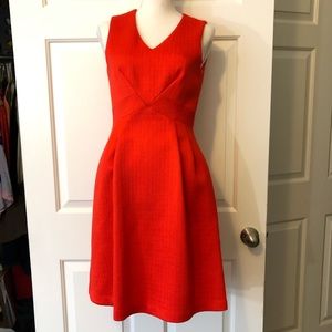 Red orange Dress size 2 Petite Sleeveless Midi